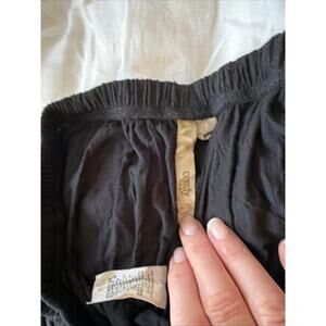 Comfy USA Black Wide Leg Pants L Elastic Waist Rayon Made in USA